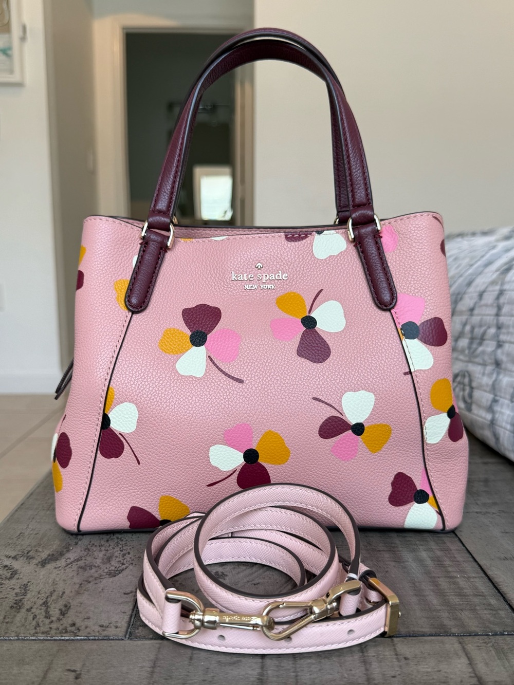 Kate Spade Jackson Dusk Buds Satchel crossbody MSRP $379
